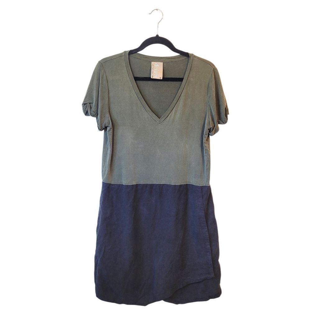 Dolan Olive Green & Black Colorblock Dress Women's Size M